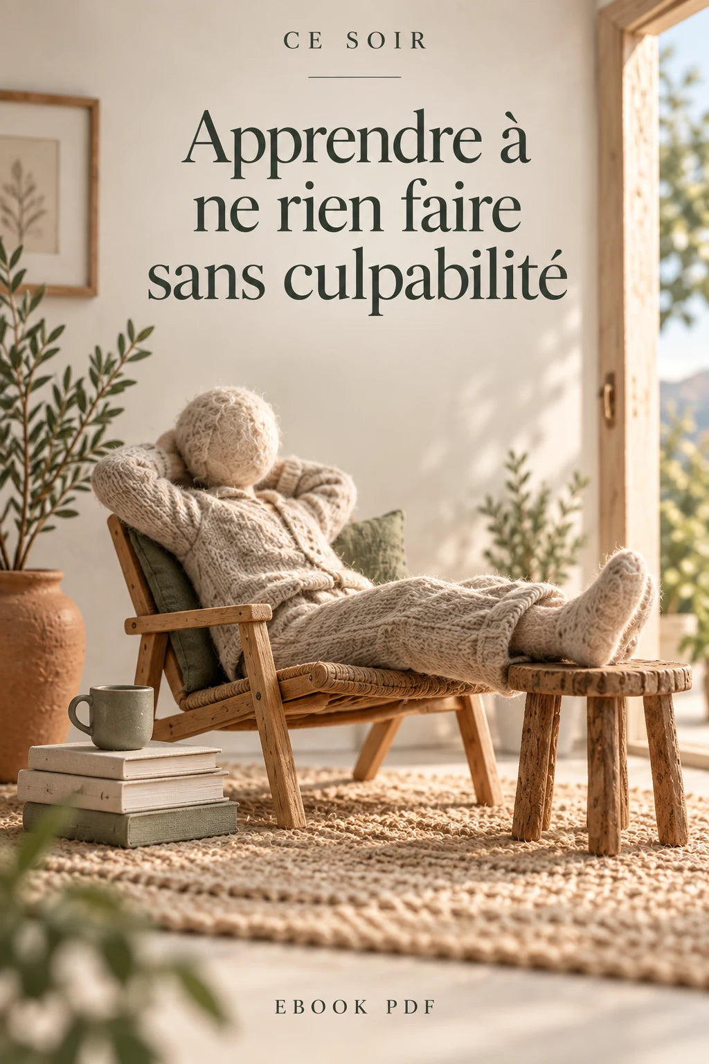 Couverture Apprendre à ne rien faire sans culpabilité, ebook relaxation PDF Ce Soir